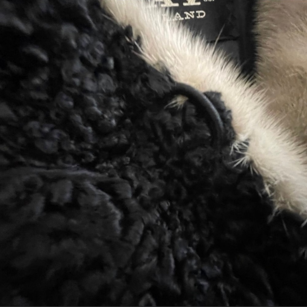 Vintage Black Persian Astrakhan Lamb Mink Fur Trim Coat by FUR SALON the… - Picture 6 of 11